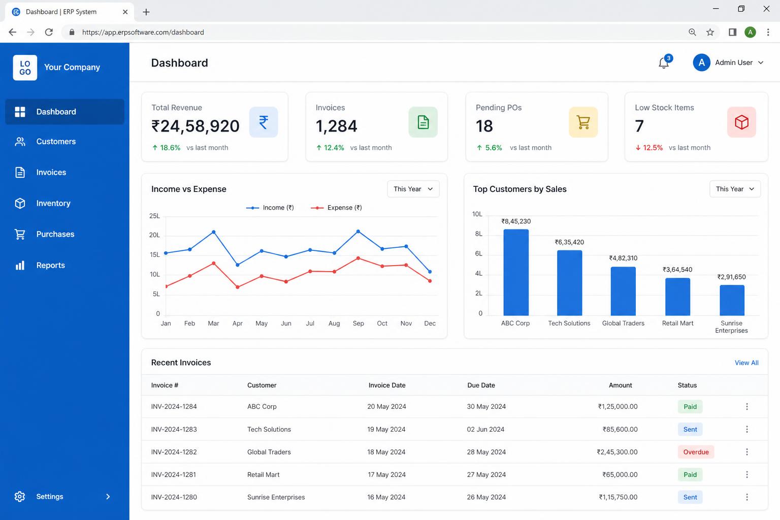 ERP System interface preview 1