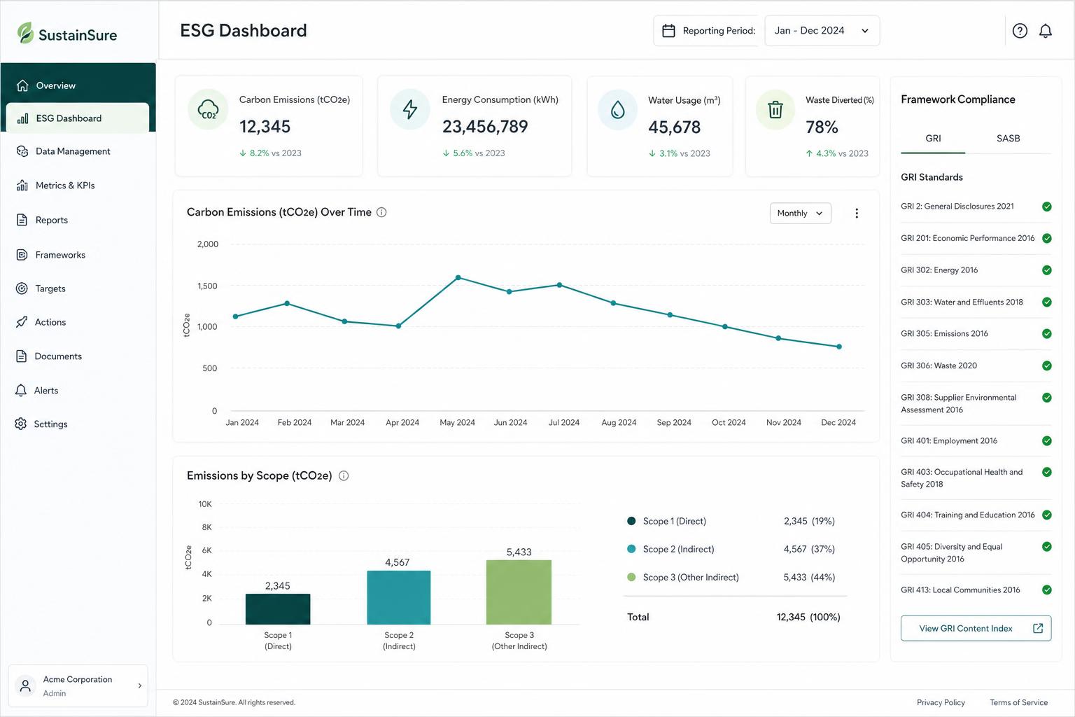 ESG Reporting Platform interface preview 1