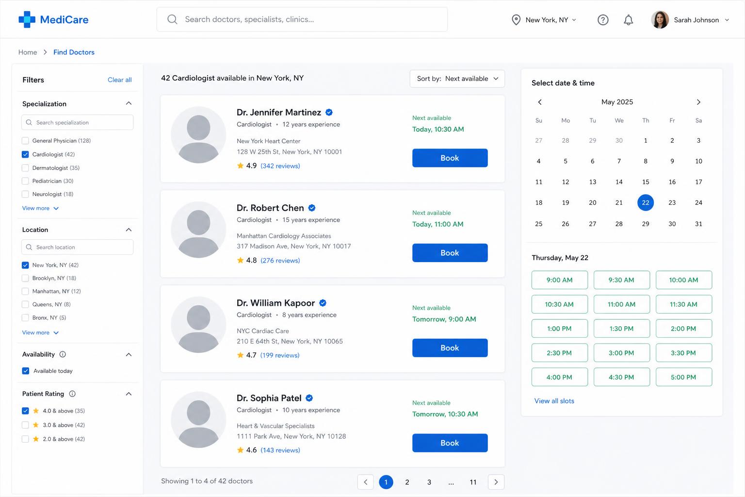 Medical Appointment Booking System interface preview 1